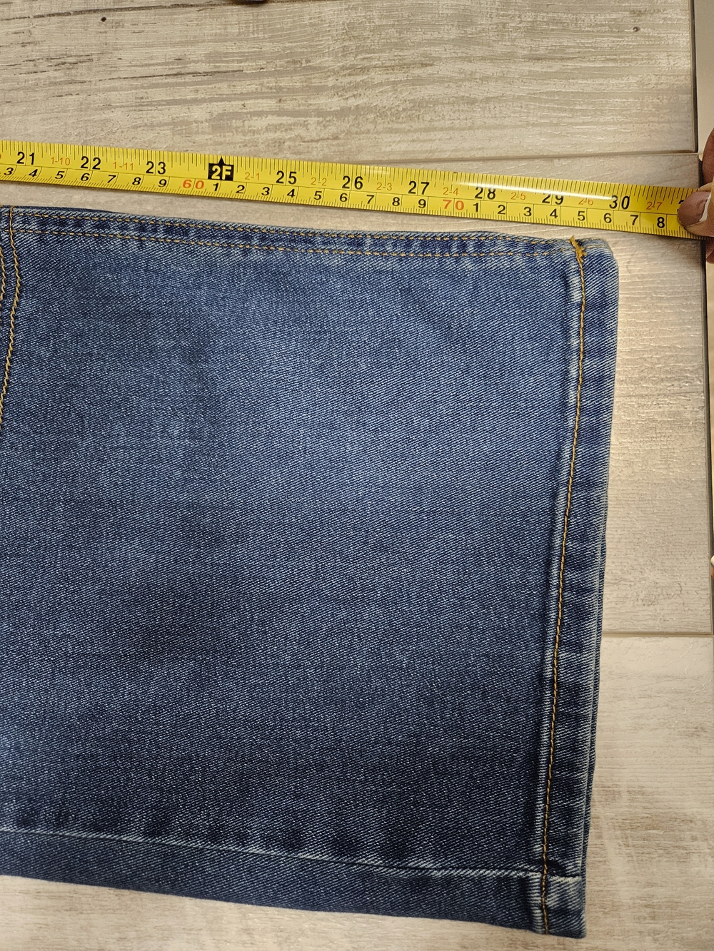 Pilcro Wide-Leg Flare Jeans in Medium Blue Denim - Picture 6 of 12